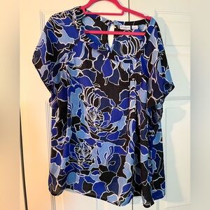 Liz Claiborne Floral Blue Women's Top